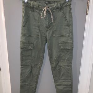 Army green jeggings